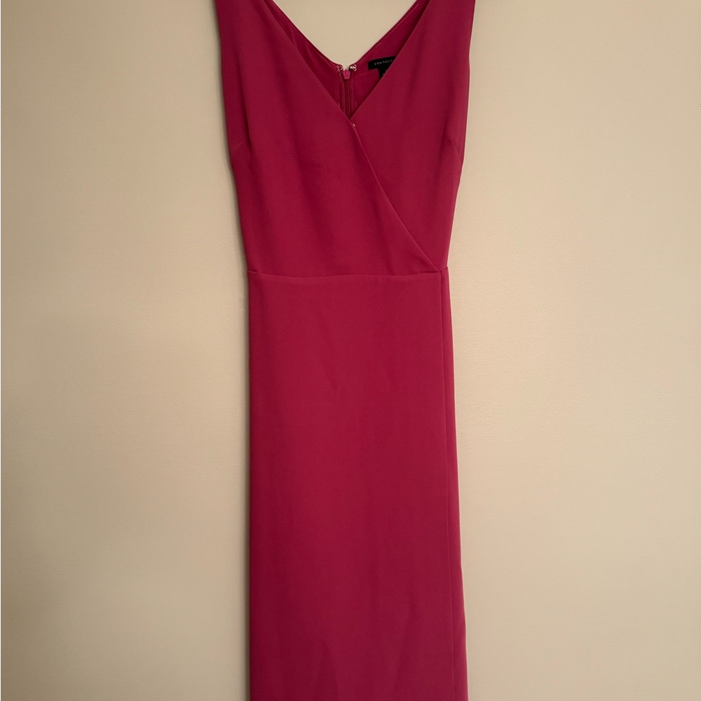 Ann Taylor Pink Sheath Dress V-Neck Sleeveless
